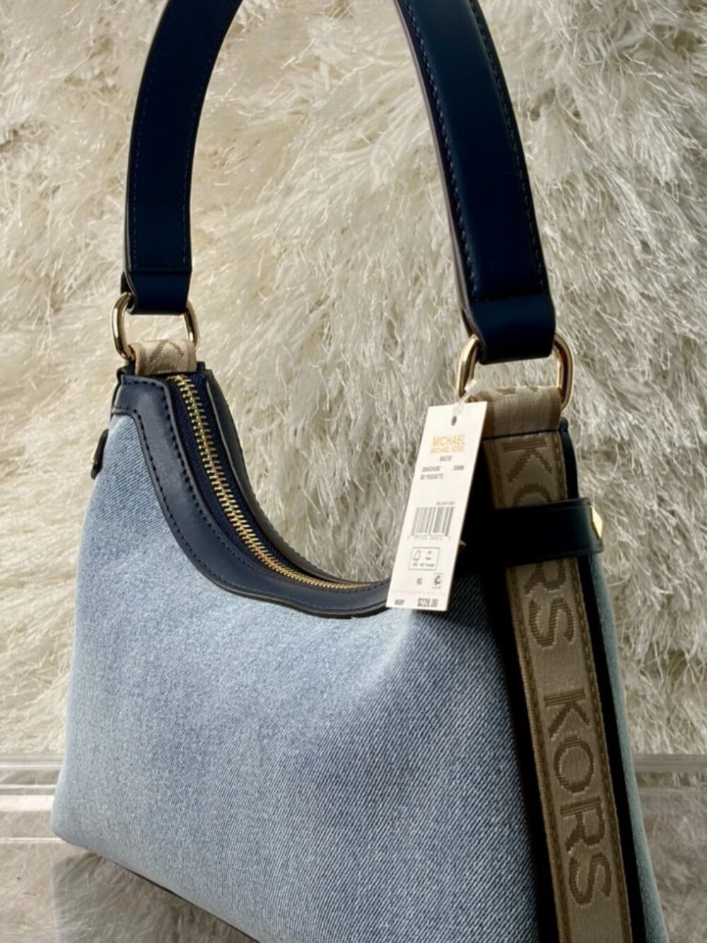 Michael Kors Maeve MD Pouchette in Demin & Leather (Brand New) - Picture 3 of 7